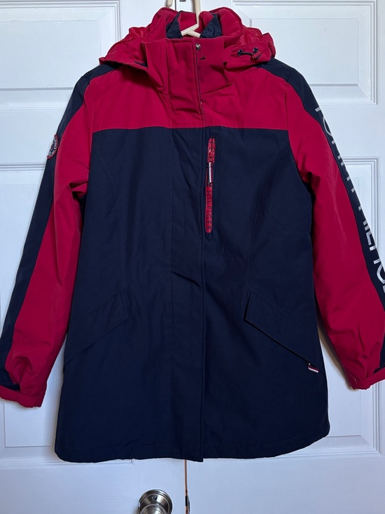 Tommy Hilfiger Jackets & Blazers - Tommy Hilfiger Womens S 3 In 1 All Weather Hooded Jacket Coat Red Navy